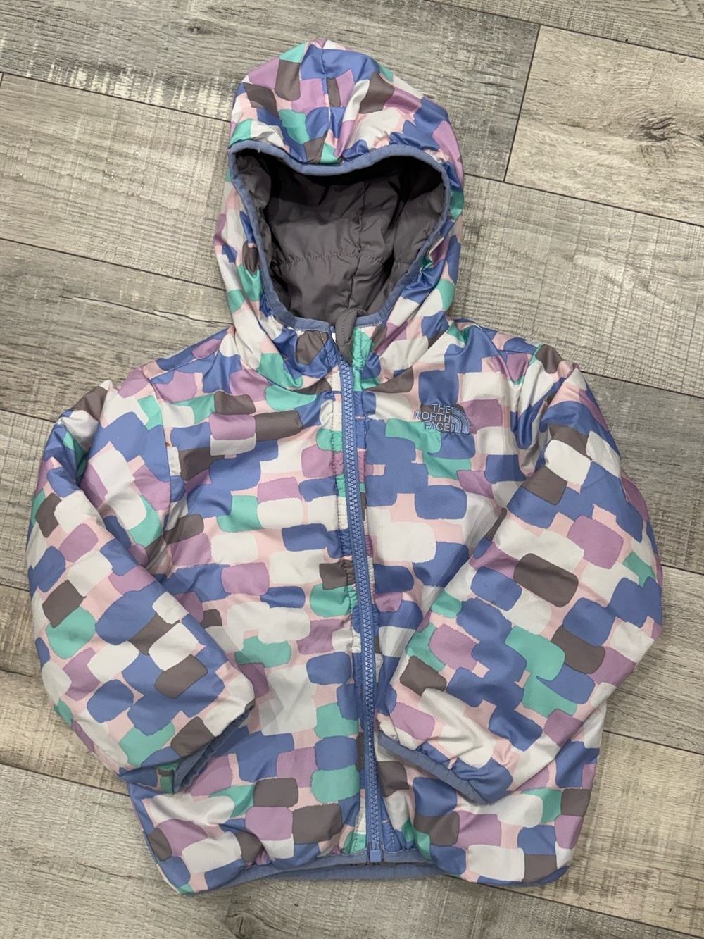 The North Face Kids Pastel Multi-Color Hooded Puffer Jacket